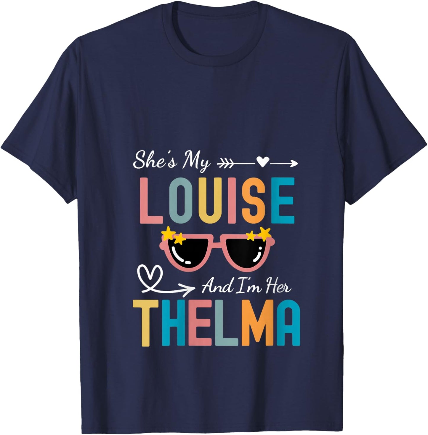 Every Thelma Needs A Louise Retro Women Best Friends V-Neck T-Shirt - T-Shirt | Navy