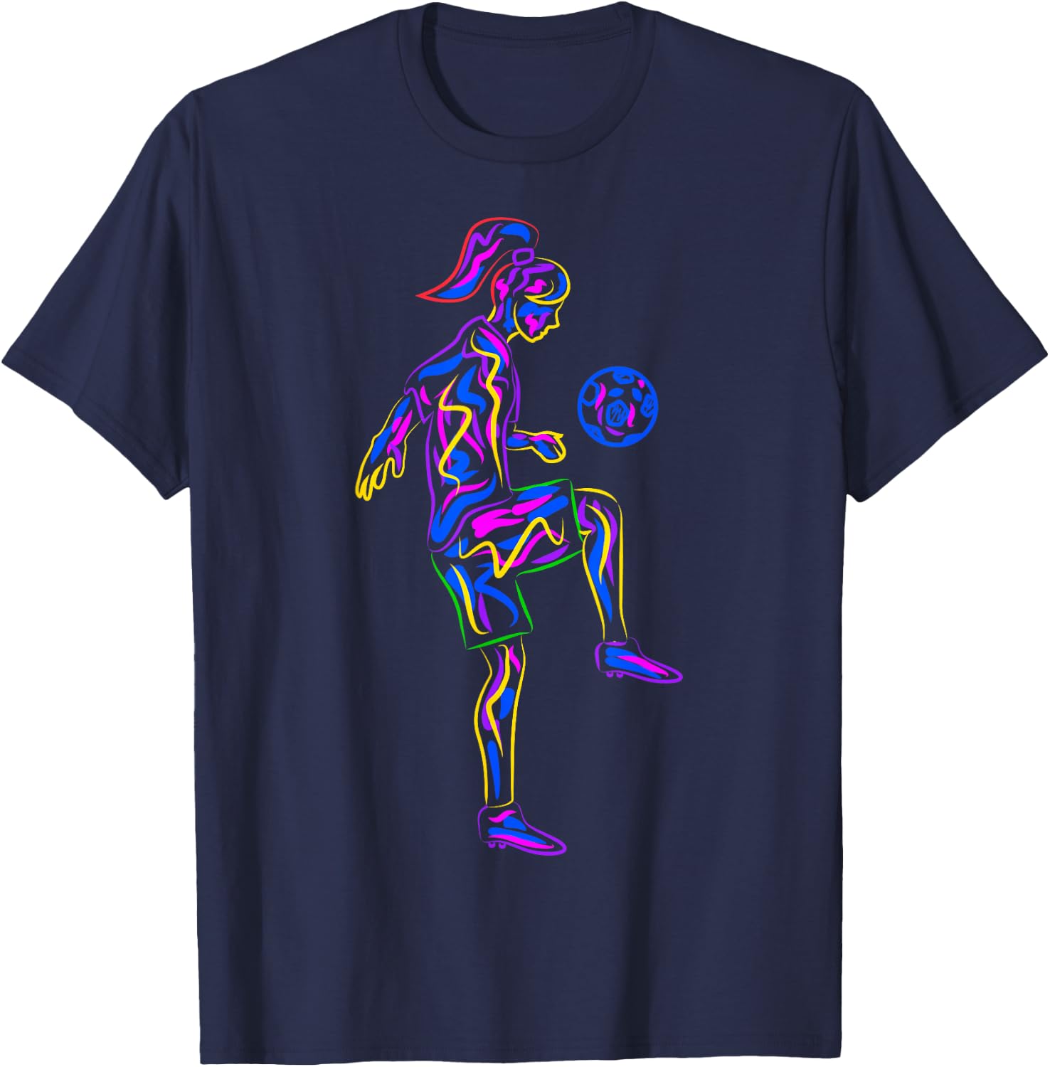 Soccer Girl Youth Women Players T-Shirt - T-Shirt | Navy