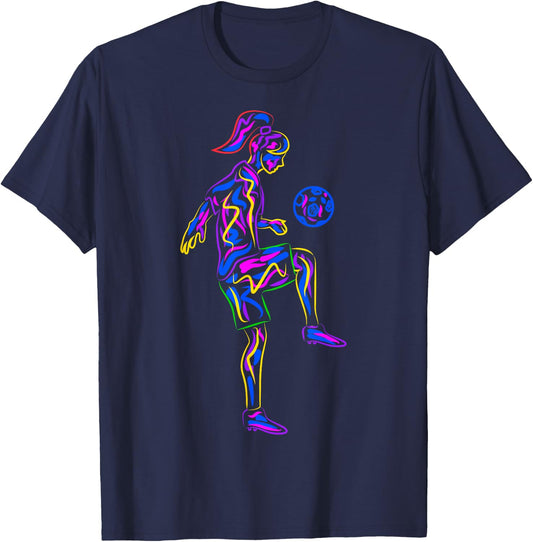 Soccer Girl Youth Women Players T-Shirt - T-Shirt | Navy