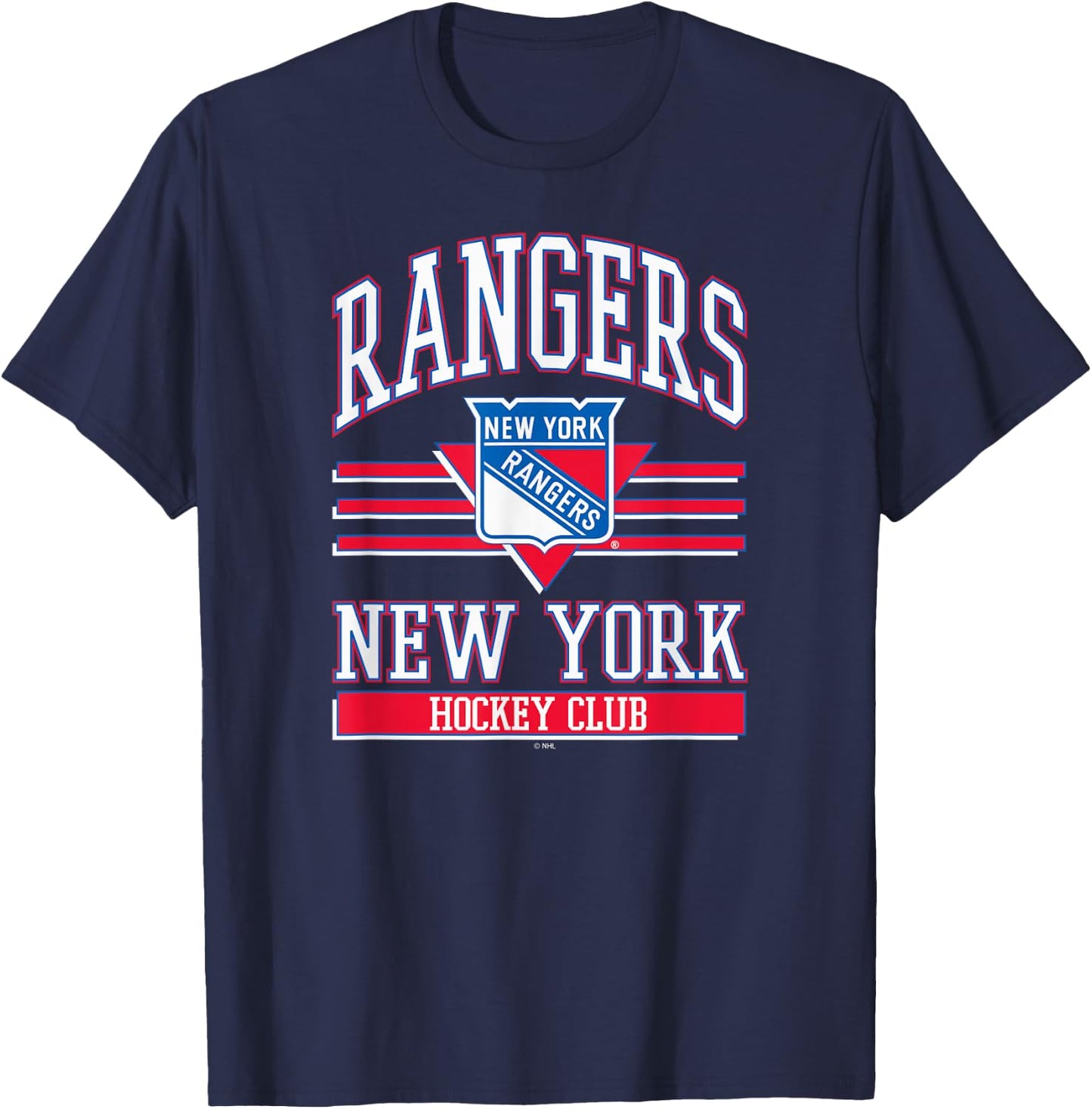 New York Rangers Hockey Club Black Officially Licensed T-Shirt - T-Shirt | Navy