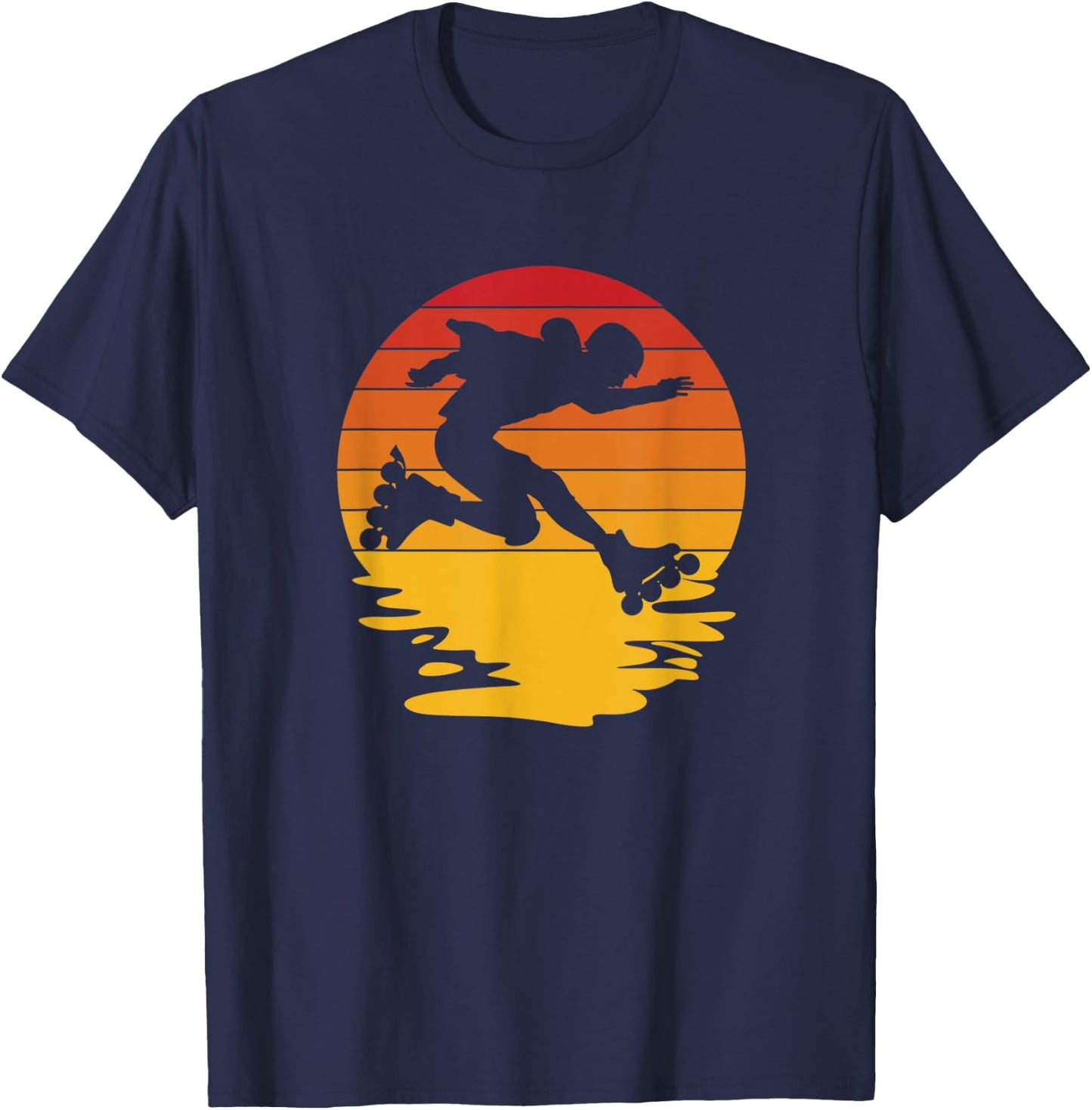 Retro Inline Skating Rollerblading T-Shirt - T-Shirt | Navy