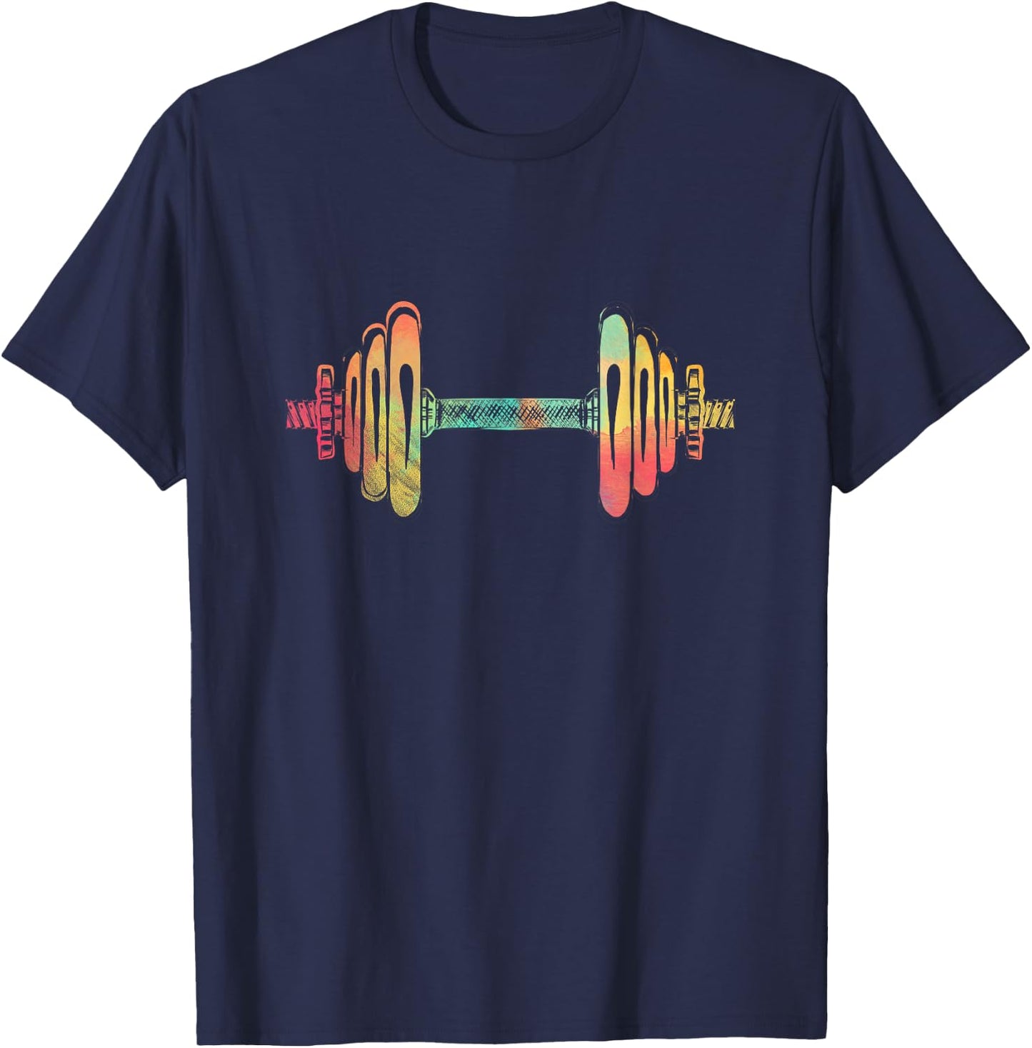 Workout Powerlifting Gifts Women Colorful Dumbbell T-Shirt - T-Shirt | Navy