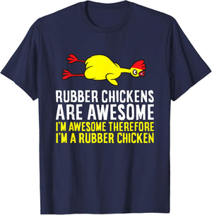 Funny Rubber Chicken Gifts -Kids Black Small Rubber Chickens Are Awesome I'm Awesome I'm A Rubber Chicken T-Shirt - T-Shirt | Navy