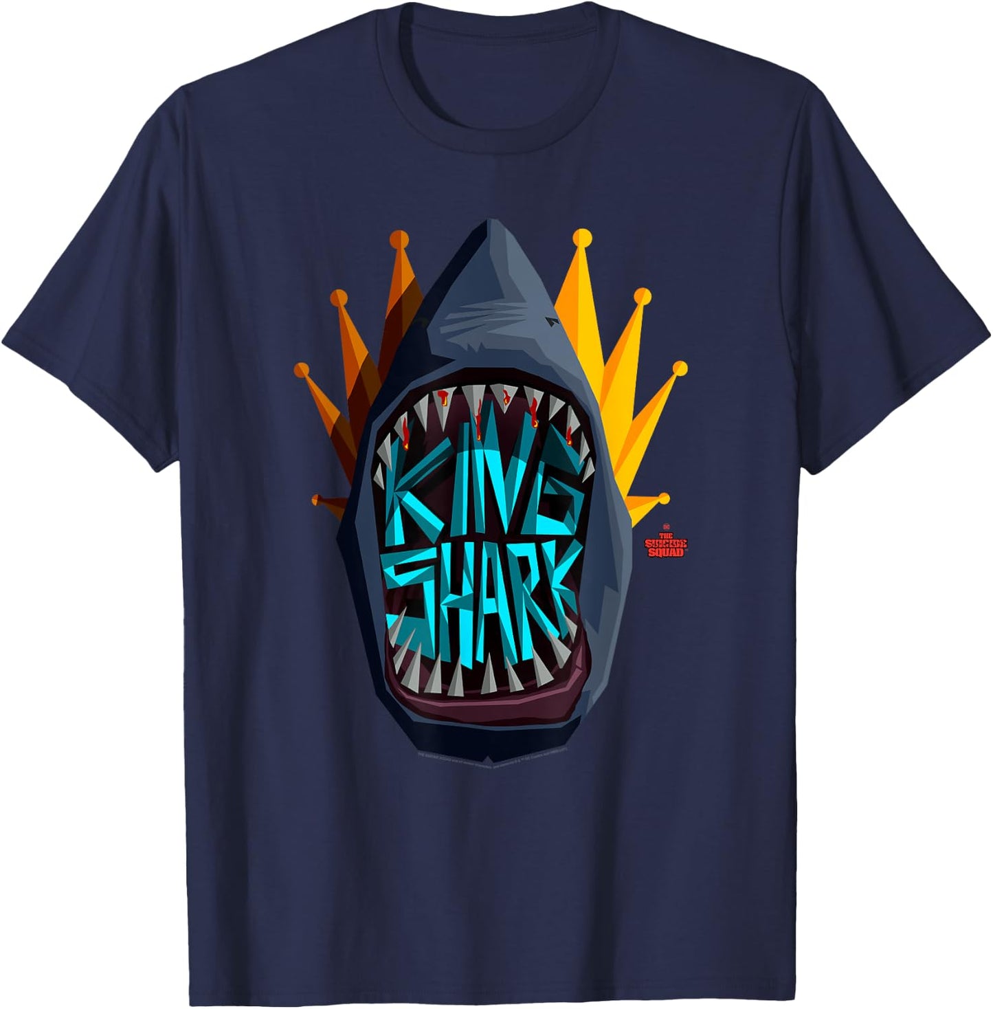 The Suicide Squad Big King Shark Logo T-Shirt - T-Shirt | Navy