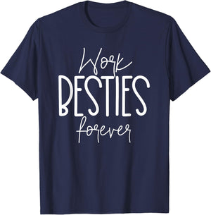 Work Friends Work Besties Matching Employee Coworker Leaving T-Shirt - T-Shirt | Navy