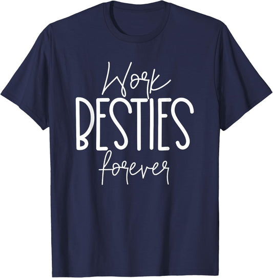 Work Friends Work Besties Matching Employee Coworker Leaving T-Shirt - T-Shirt | Navy