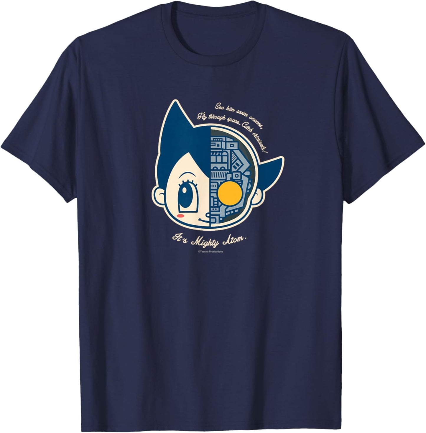 Astro Boy Retro (Translucent Atom) (C) Tezuka Productions Small T-Shirt - T-Shirt | Navy