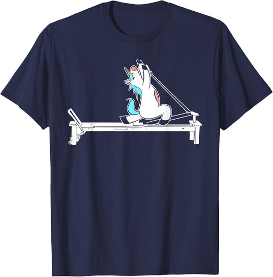Pilates Unicorn Fitness Exercise Training Meditation T-Shirt - T-Shirt | Navy