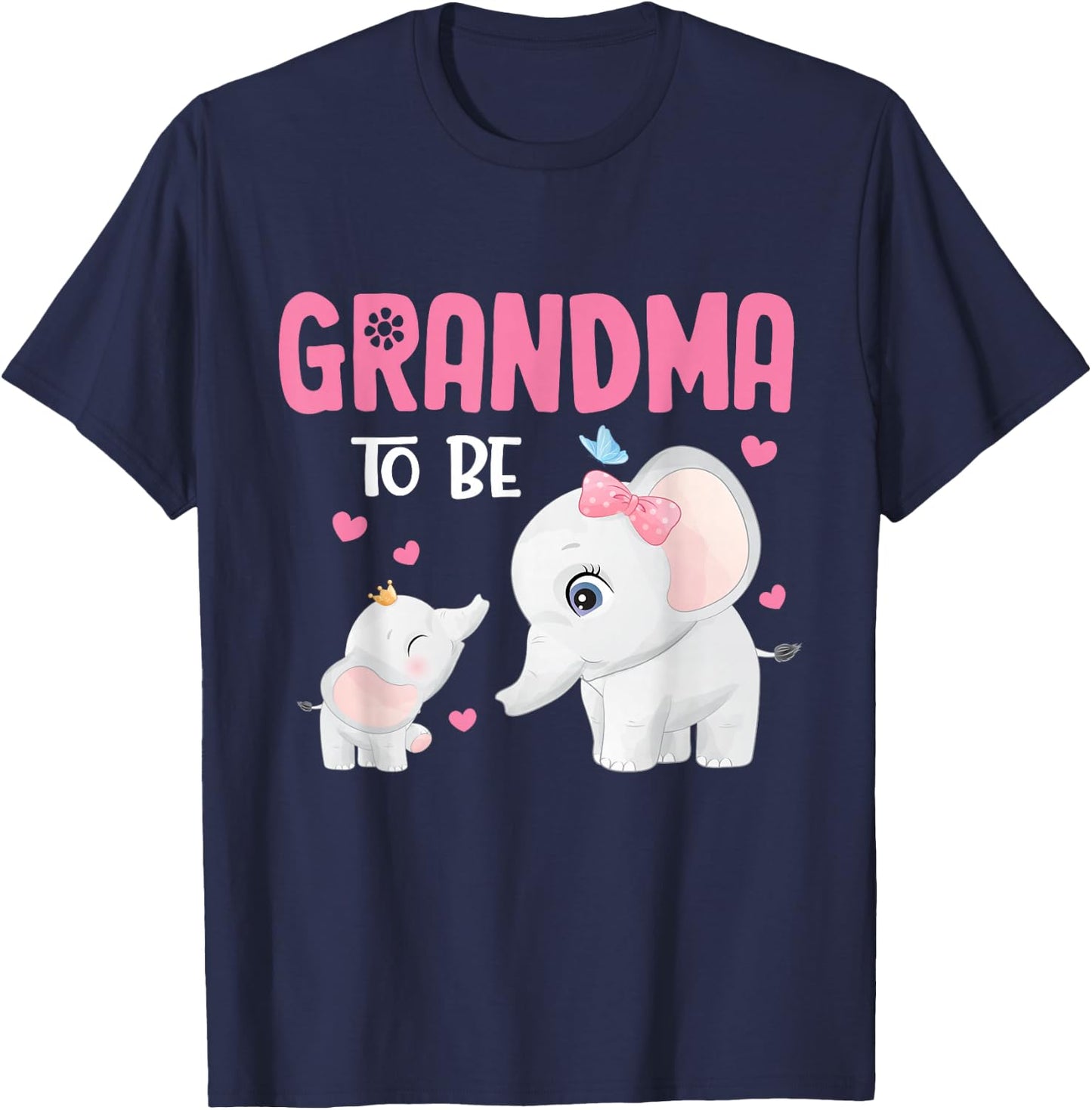 Grandma To Be Elephant Baby Shower T-Shirt - T-Shirt | Navy