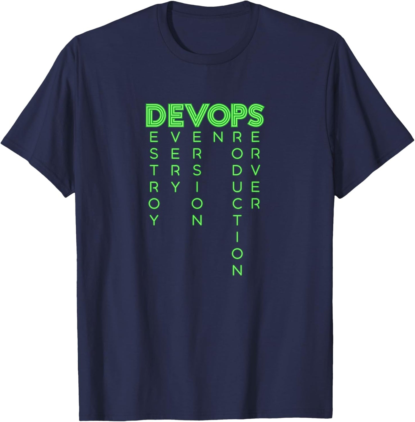 DevOps destroys any version on the production server T-Shirt - T-Shirt | Navy