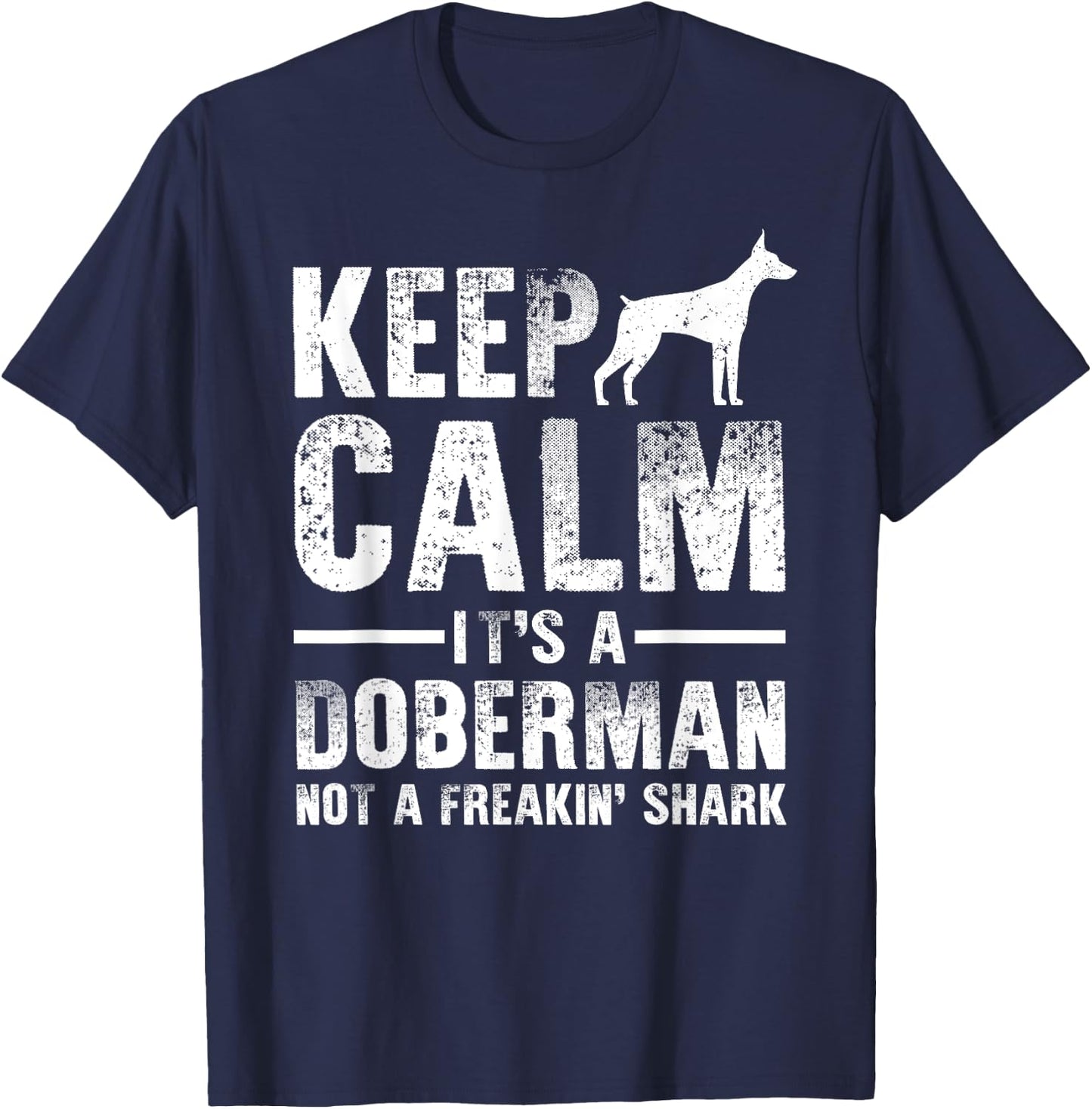 Funny Doberman Art Men Women Doberman Pinscher Dog Walker T-Shirt - T-Shirt | Navy