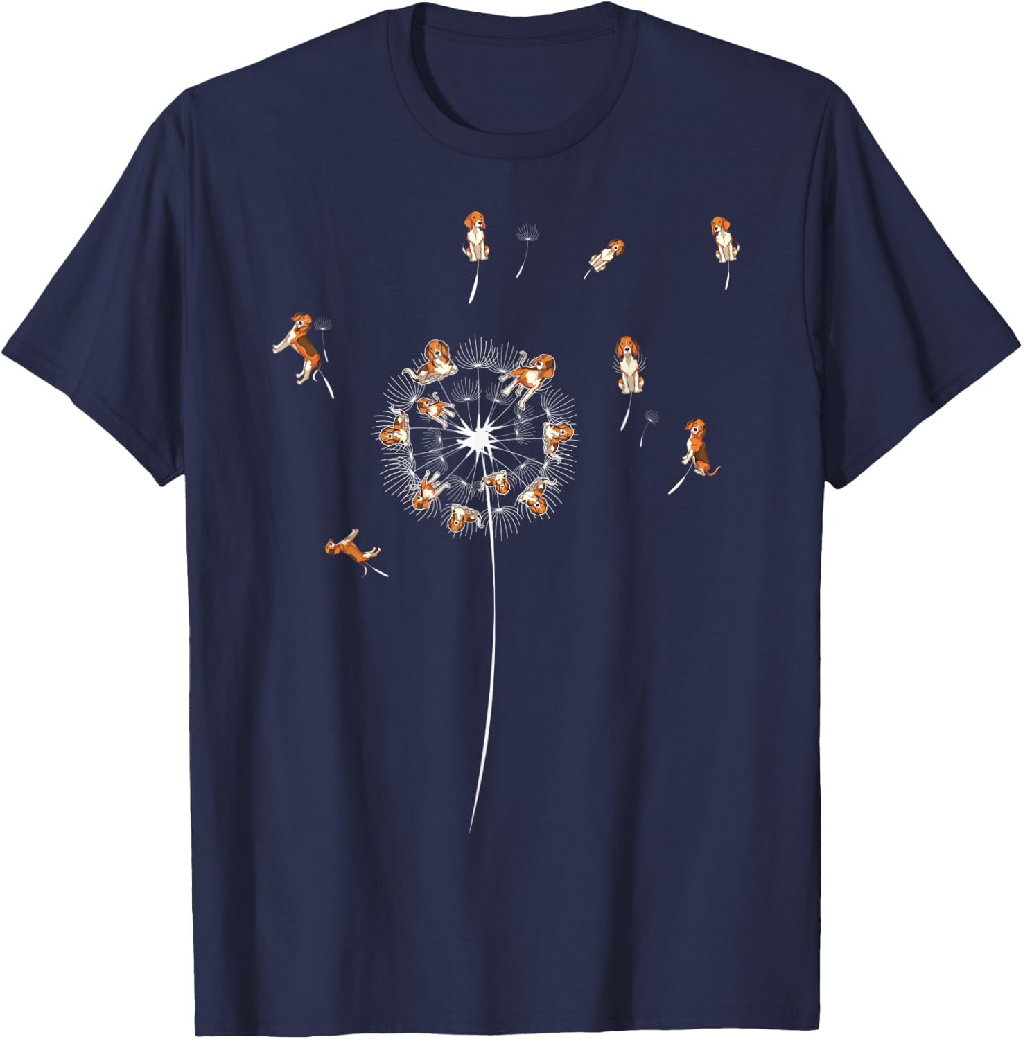 Dog Owner Animal Pet Owner Dog Lover Dandelion Funny Beagle Men Women Kids T-Shirt - T-Shirt | Navy