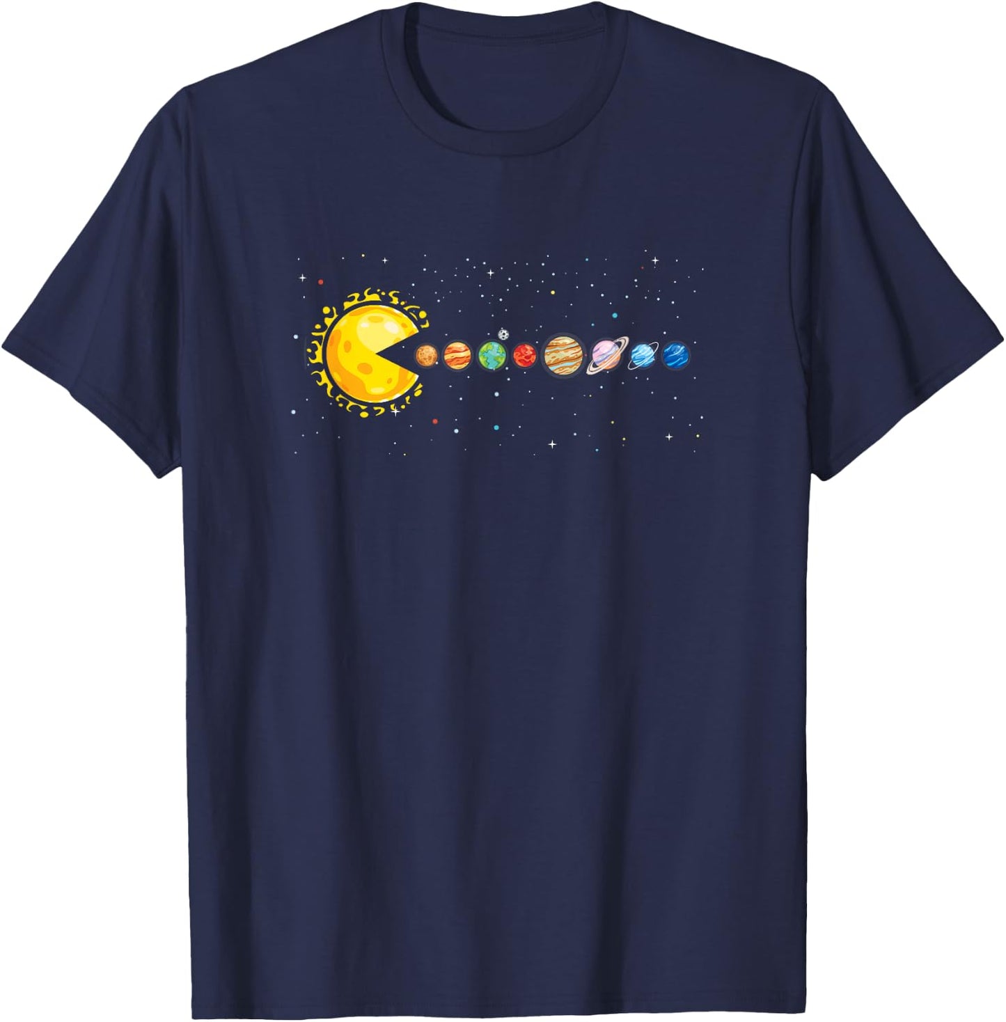 Space Astronomer Science Astronaut Sun Eat Planet Video Game T-Shirt - T-Shirt | Navy
