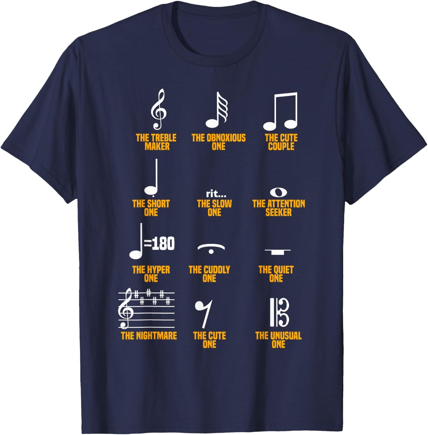 Musical Notes Symbol Definition - Humor Musician T-Shirt - T-Shirt | Navy