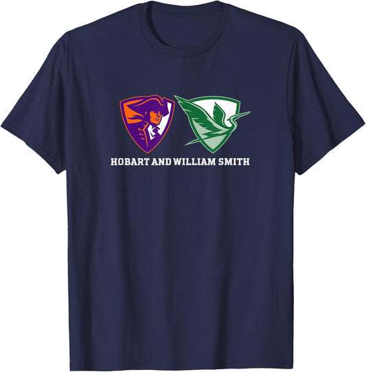 Hobart & William Smith Colleges Combined Logo Mark HWSC T-Shirt - T-Shirt | Navy