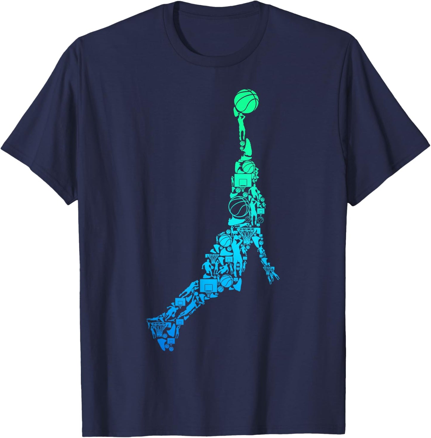 Basketball Basketball Dunking Boys Men Children T-Shirt - T-Shirt | Navy