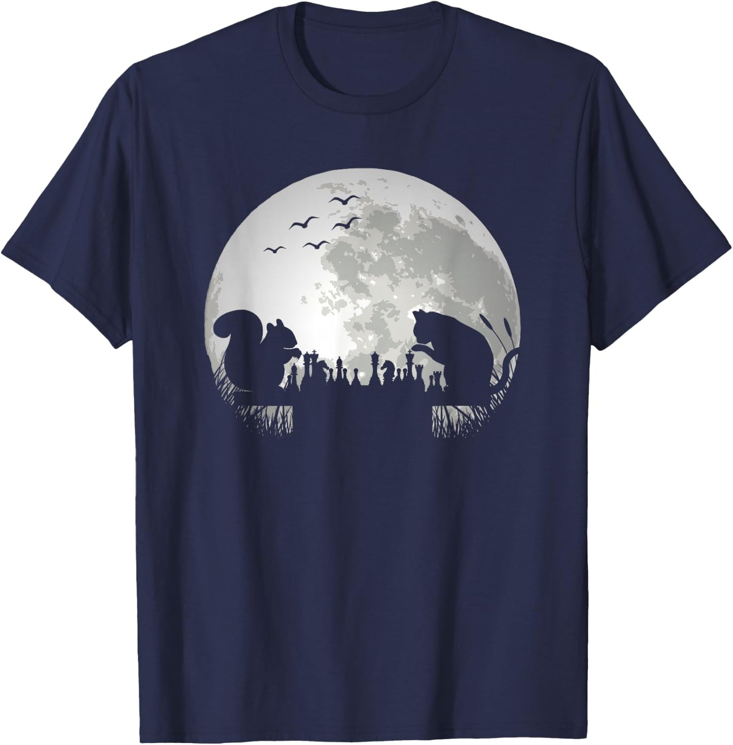 Chess Lover | Chess Piece | Squirrel Cat | Funny Chess T-Shirt - T-Shirt | Navy