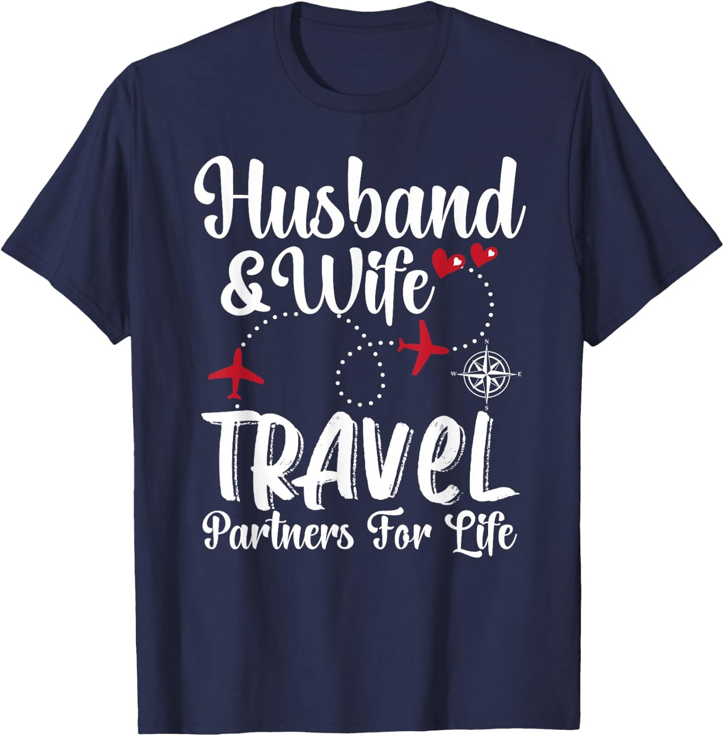 Couple Matching of Husband And Wife Travel Partners For Life T-Shirt - T-Shirt | Navy