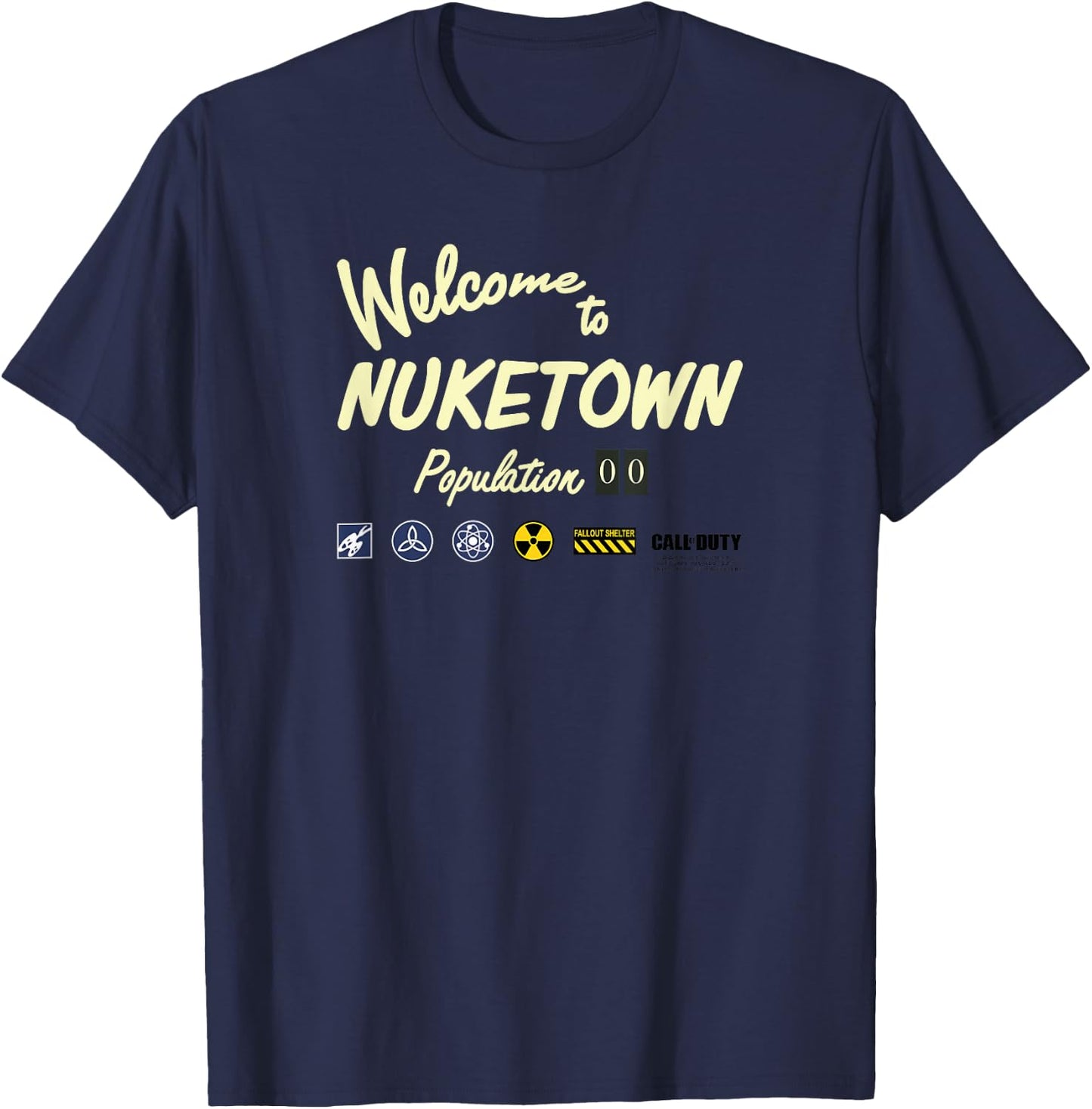 Call of Duty Nuketown Welcome Sign T-Shirt - T-Shirt | Navy