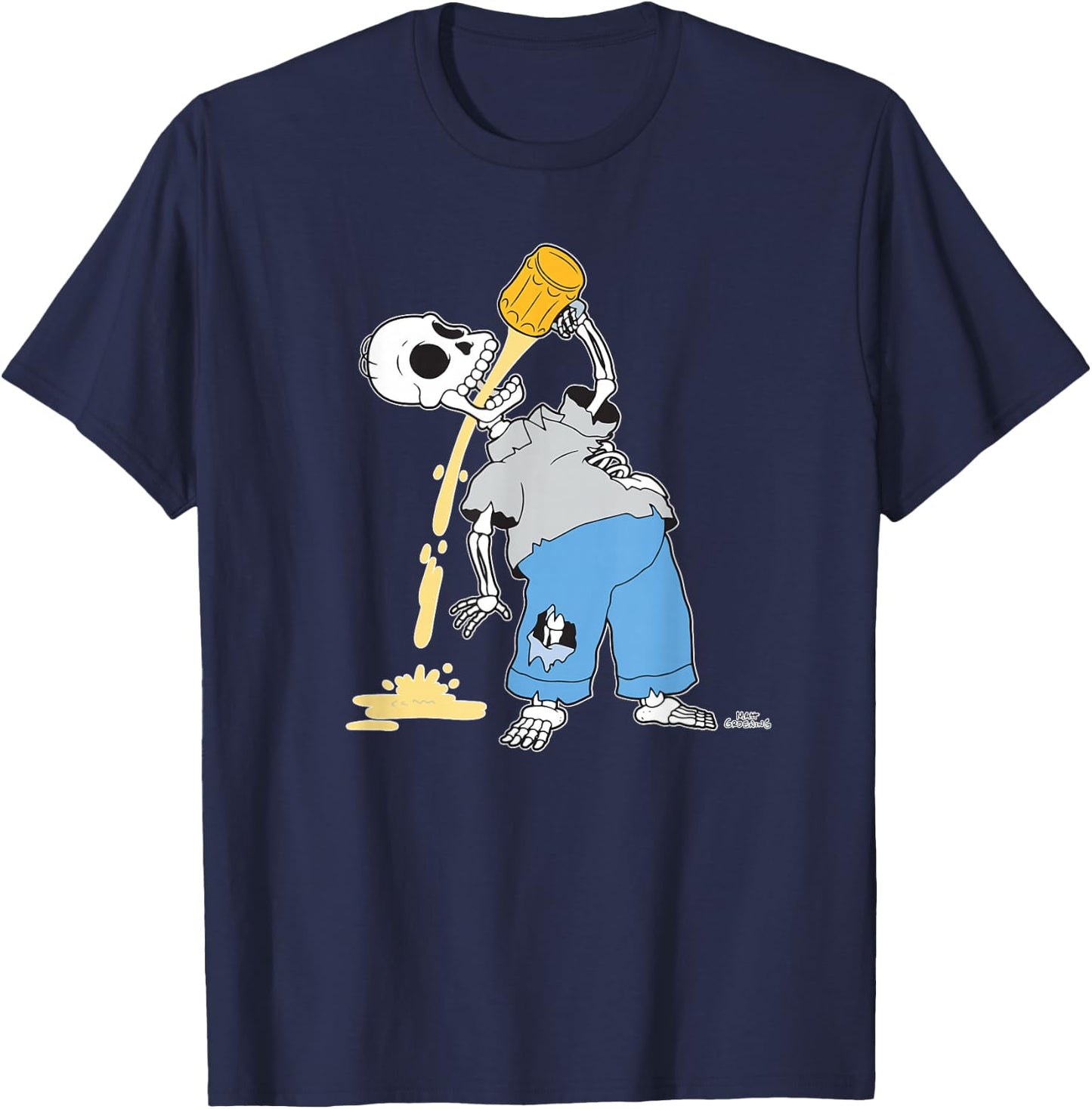 The Simpsons Homer Skeleton Beer Treehouse of Horror T-Shirt - T-Shirt | Navy