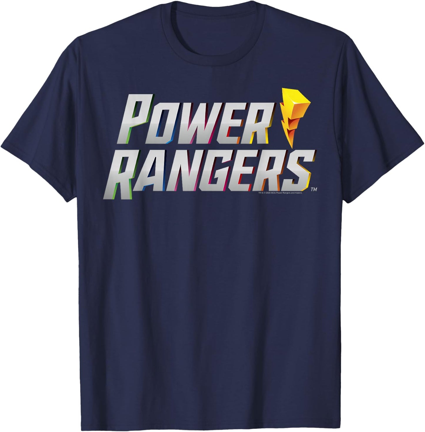 Power Rangers Retro 3D Style Vintage Logo T-Shirt - T-Shirt | Navy