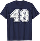 Distressed Number #48 Sport White Number T-Shirt - T-Shirt | Navy