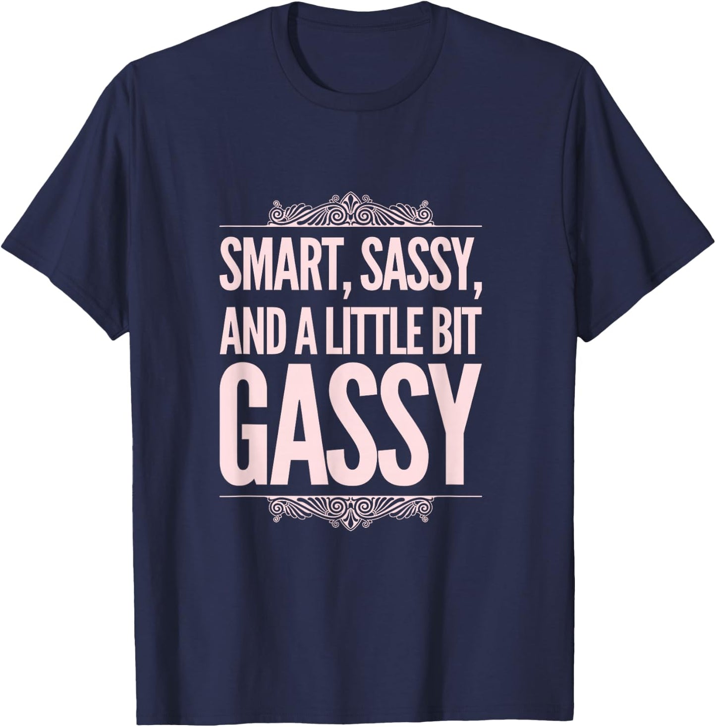 Smart, Sassy, and a Little Bit Gassy Funny Gift T-Shirt - T-Shirt | Navy