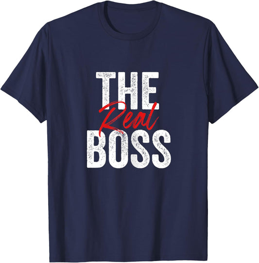 The Boss And The Real Boss Matching Funny Couples T-Shirt - T-Shirt | Navy