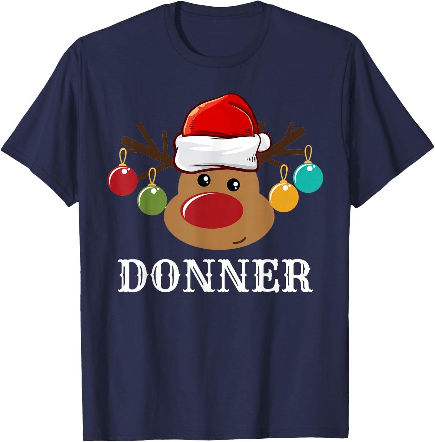 Santa Reindeer Donner Xmas Group Costume T-Shirt - T-Shirt | Navy