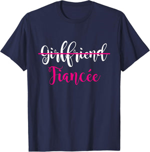 Girlfriend Fiancee Engagement Party Couple T-Shirt - T-Shirt | Navy