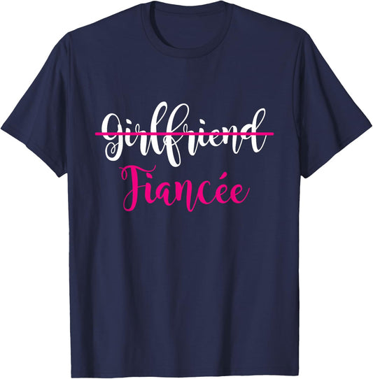 Girlfriend Fiancee Engagement Party Couple T-Shirt - T-Shirt | Navy