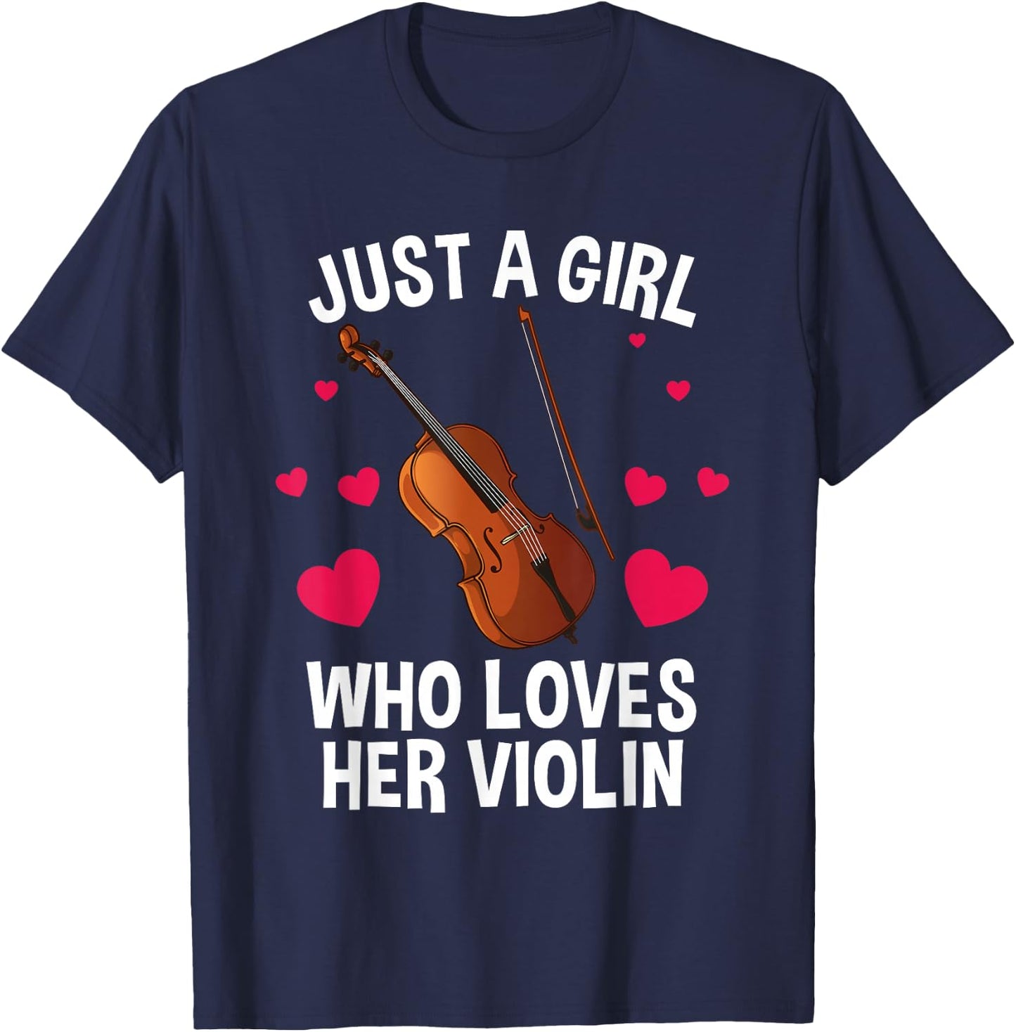 Cool Violin Girls Fiddle Music Lover Violin Player T-Shirt - T-Shirt | Navy