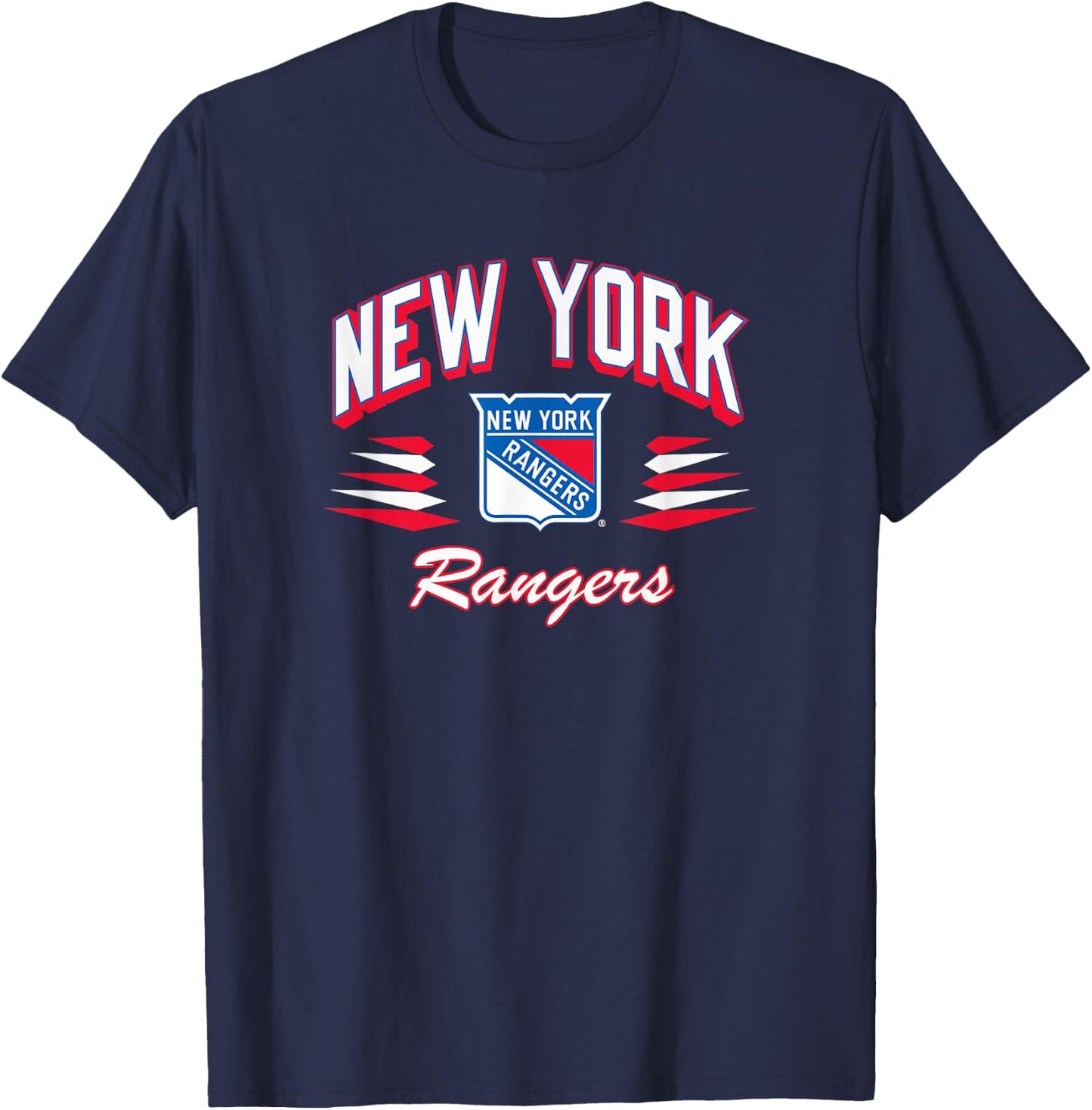 New York Rangers Retro Diamond Officially Licensed T-Shirt - T-Shirt | Navy