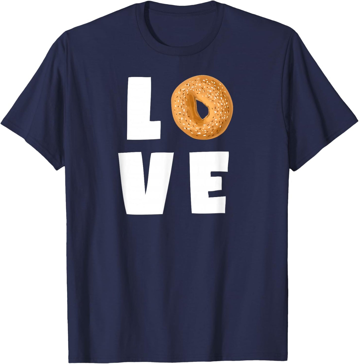 I Love Bagels Funny Bagel Lover Baking Themed Gift T-Shirt - T-Shirt | Navy