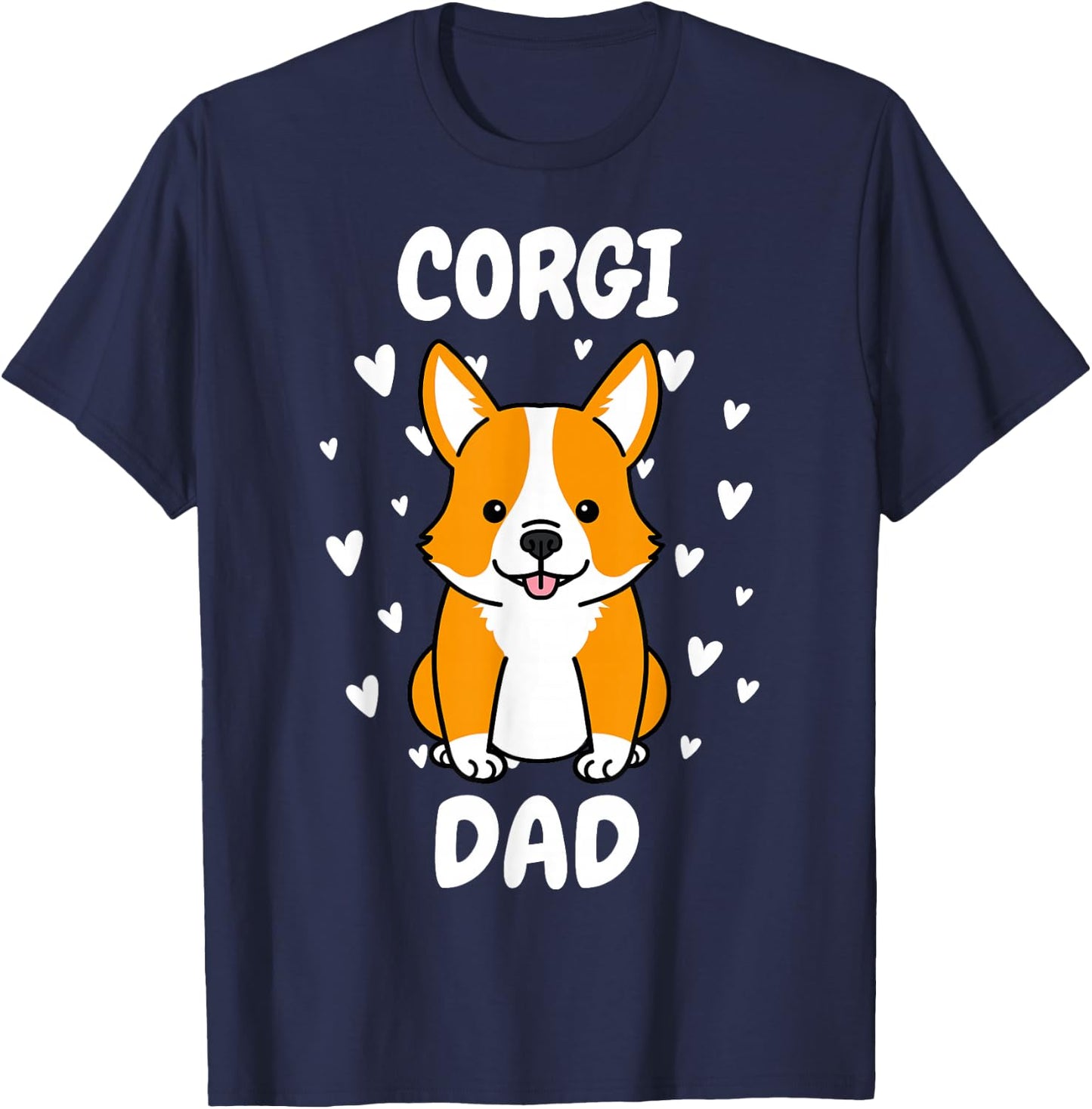 Corgi Dad Papa Daddy Pa Father for Father’s Day Pembroke T-Shirt - T-Shirt | Navy