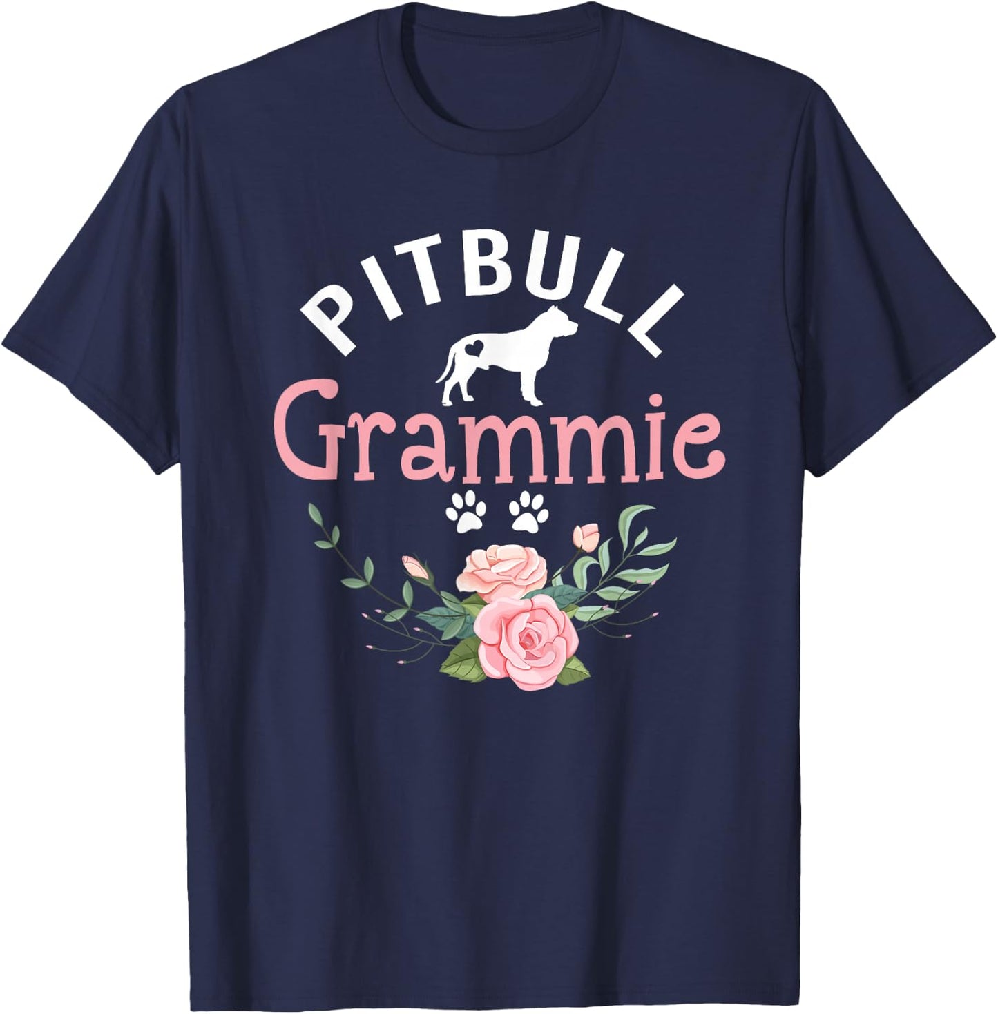 Pitbull Grammie Dog Gifts Grandma Pit Bull Dog Lovers Owners T-Shirt - T-Shirt | Navy