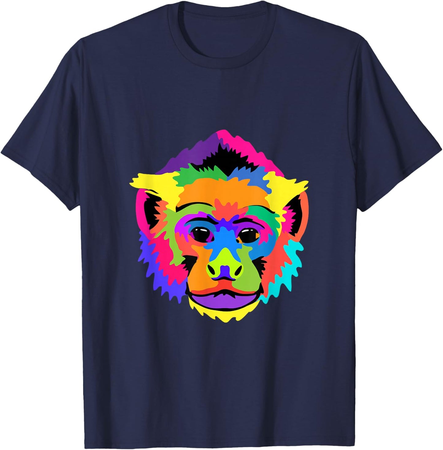 Pop Art Capuchin Monkey T-Shirt - T-Shirt | Navy