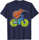 Cycle New Zealand Funny Kiwi on a Bicycle Design Idea design T-Shirt - T-Shirt | Navy
