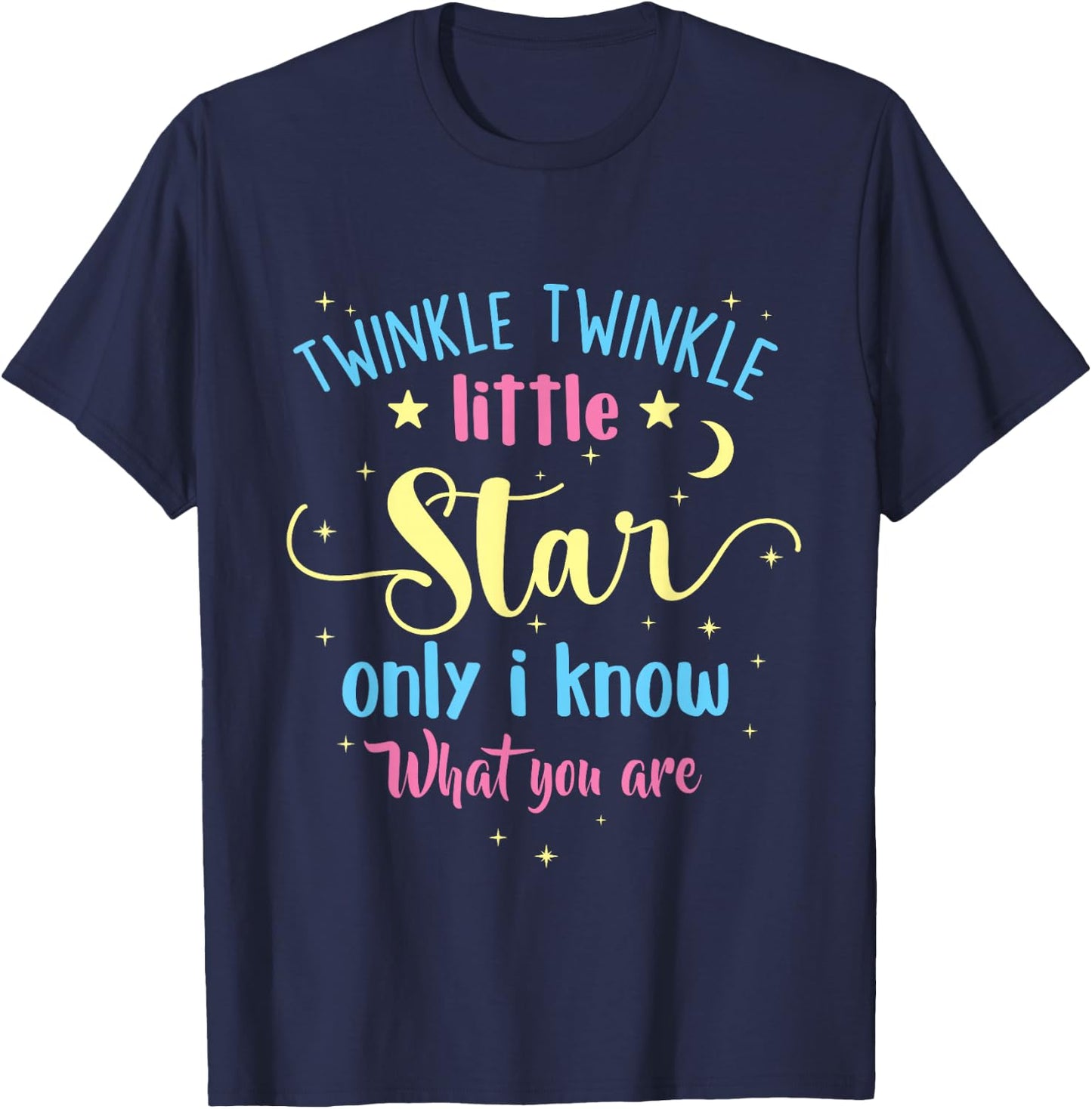 Twinkle Twinkle Little Star Gender Reveal Party Baby Shower T-Shirt - T-Shirt | Navy