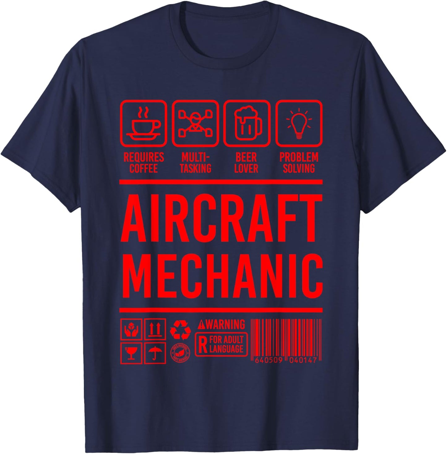 Aircraft Mechanic Shirt | Cute Aircraft Work Wear Gift T-Shirt - T-Shirt | Navy