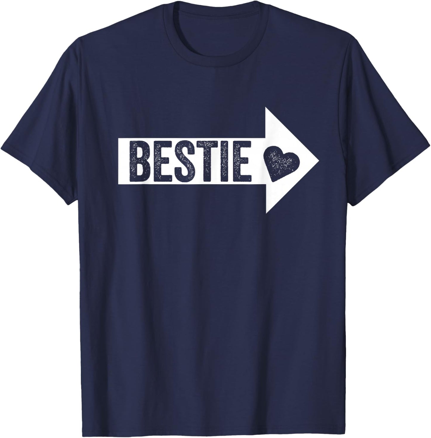Arrow Pointing BFF Best Friends Bestie Matching T-Shirt - T-Shirt | Navy