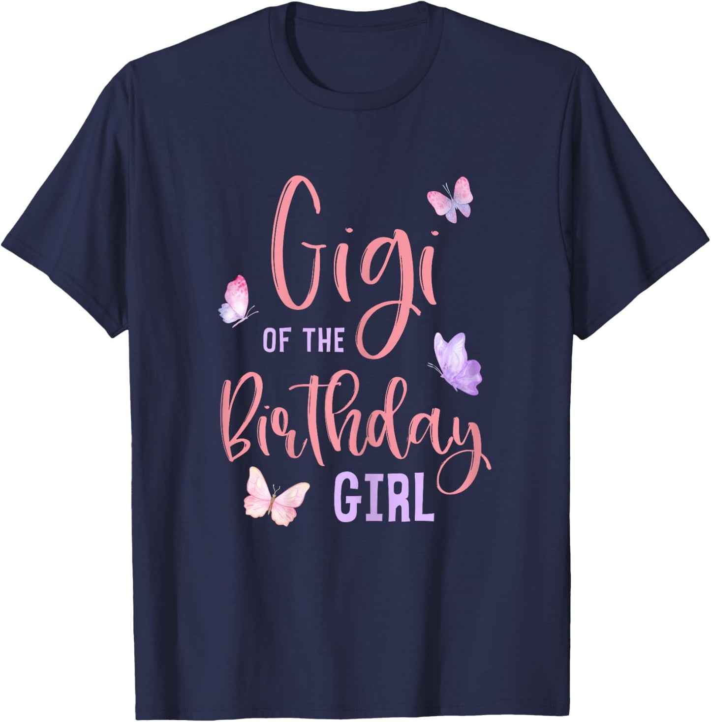 Gigi of The Birthday Girl Butterfly Party Matching Family T-Shirt - T-Shirt | Navy