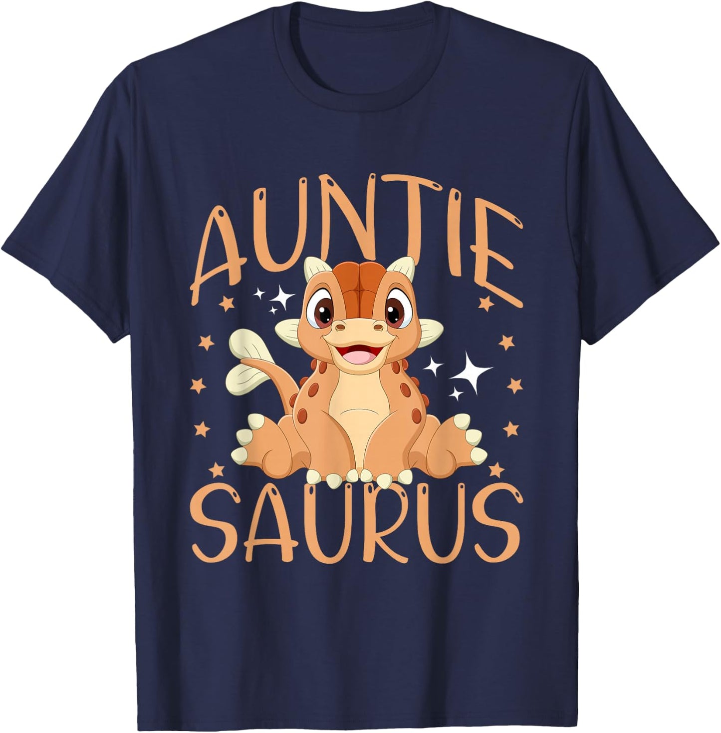 Auntie Saurus Cute Dinosaur T-Shirt - T-Shirt | Navy