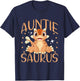 Auntie Saurus Cute Dinosaur T-Shirt - T-Shirt | Navy