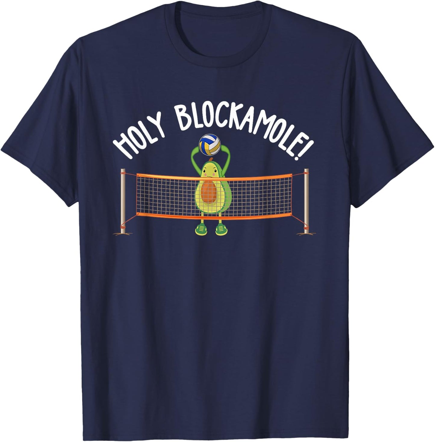 Holy Blockamole Holy Guacamole Avocado Volleyball T-Shirt - T-Shirt | Navy