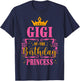 Gigi of The Birthday Princess B-Day Girls Matching Family T-Shirt - T-Shirt | Navy