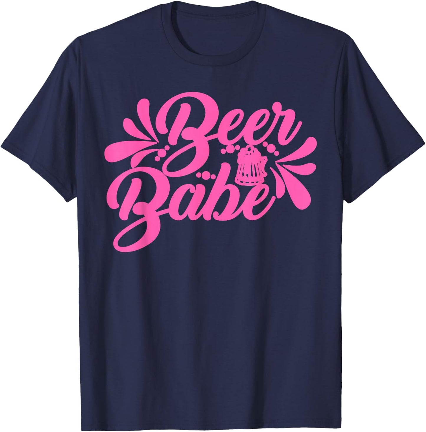 Funny Beer Babe Letter Print Drinking Booze Lover T-Shirt - T-Shirt | Navy