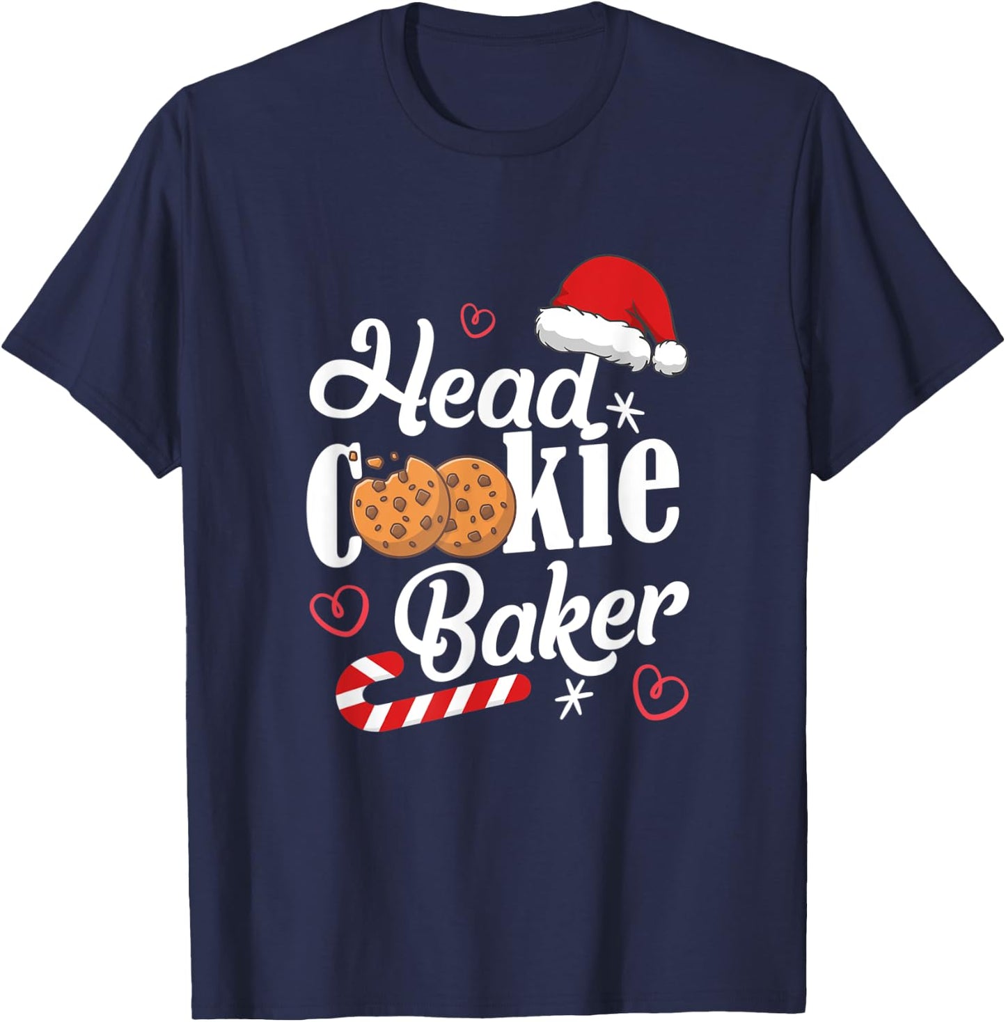 Head Cookie Baker Christmas T-Shirt - T-Shirt | Navy