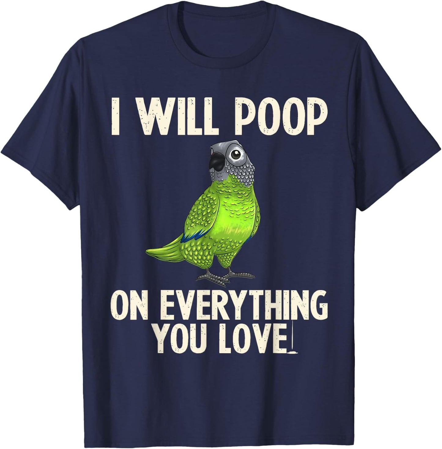 Funny Dusky Conure Design Parrot Lover Men Women Pet Bird T-Shirt - T-Shirt | Navy