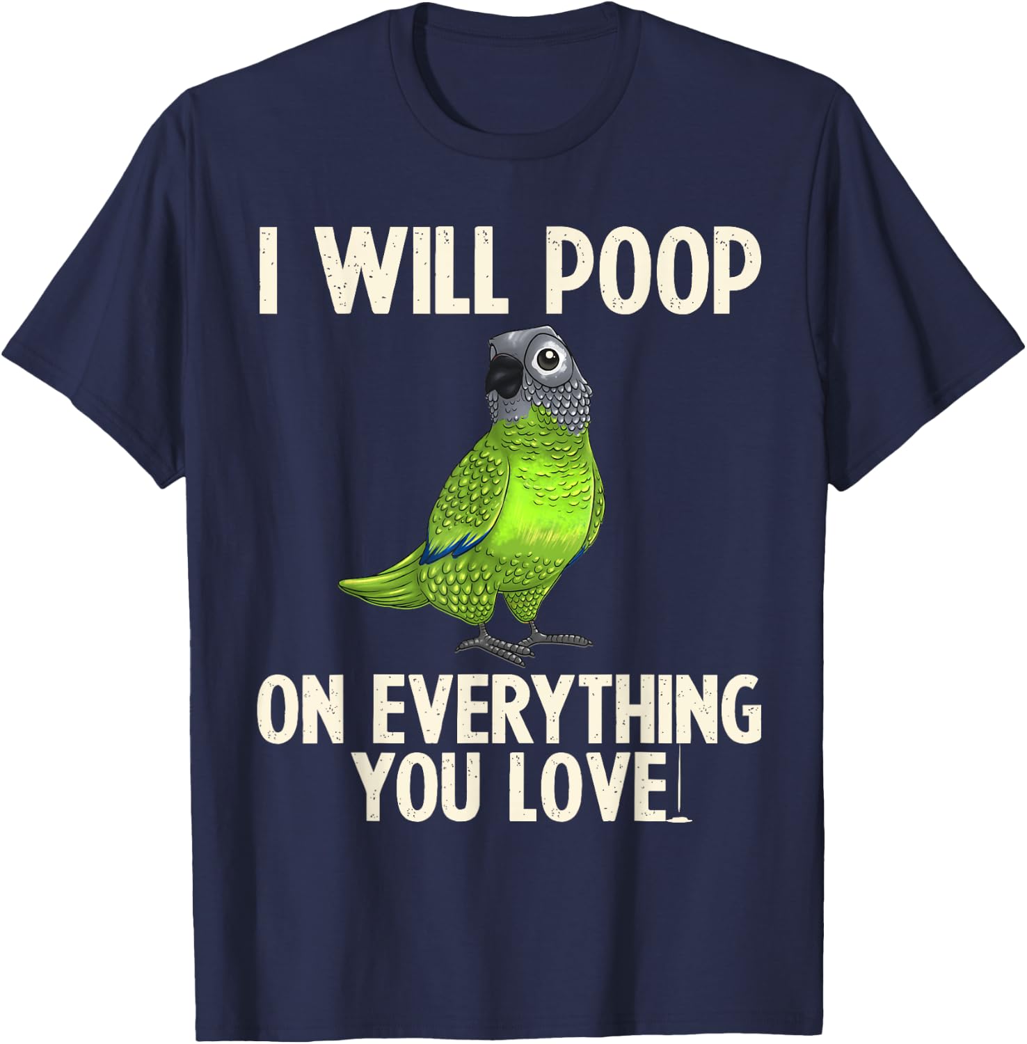 Funny Dusky Conure Design Parrot Lover Men Women Pet Bird T-Shirt - T-Shirt | Navy